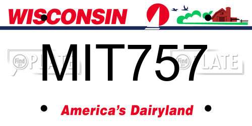 MIT757 Wisconsin License Plate