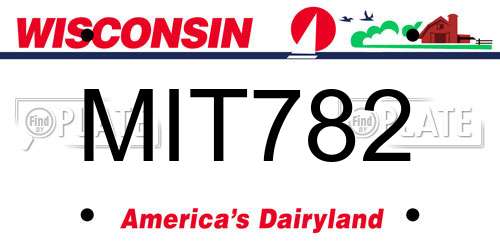MIT782 Wisconsin License Plate