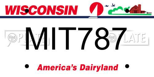 MIT787 Wisconsin License Plate