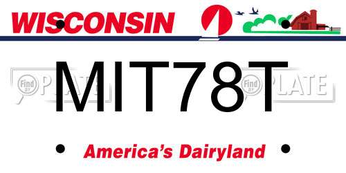 MIT78T Wisconsin License Plate