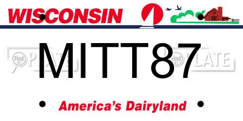 MITT87 Wisconsin License Plate