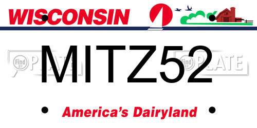 MITZ52 Wisconsin License Plate