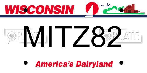 MITZ82 Wisconsin License Plate