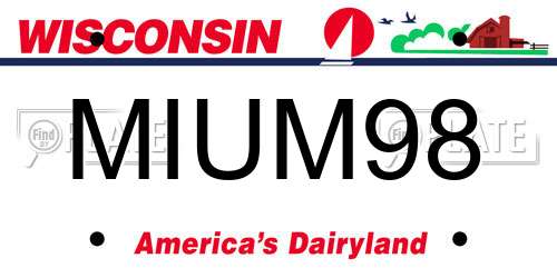 MIUM98 Wisconsin License Plate