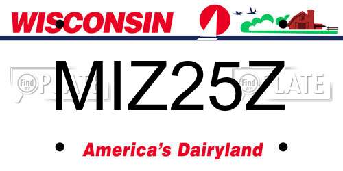 MIZ25Z Wisconsin License Plate