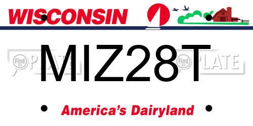 MIZ28T Wisconsin License Plate
