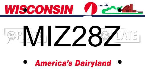 MIZ28Z Wisconsin License Plate