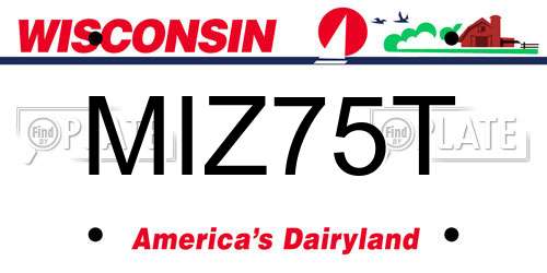 MIZ75T Wisconsin License Plate