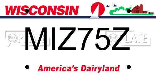 MIZ75Z Wisconsin License Plate