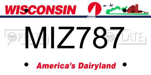 MIZ787 Wisconsin License Plate