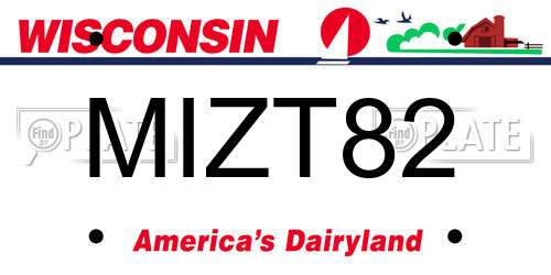 MIZT82 Wisconsin License Plate