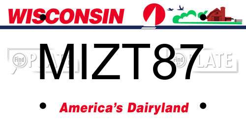 MIZT87 Wisconsin License Plate