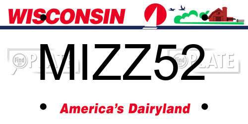 MIZZ52 Wisconsin License Plate