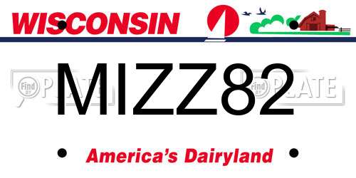 MIZZ82 Wisconsin License Plate