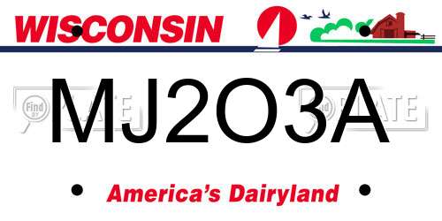 MJ2O3A Wisconsin License Plate