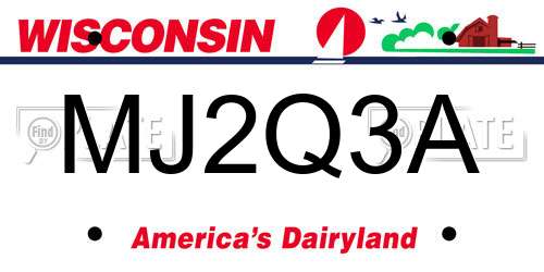 MJ2Q3A Wisconsin License Plate