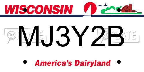 MJ3Y2B Wisconsin License Plate