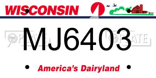 MJ6403 Wisconsin License Plate