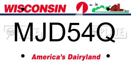 MJD54Q Wisconsin License Plate