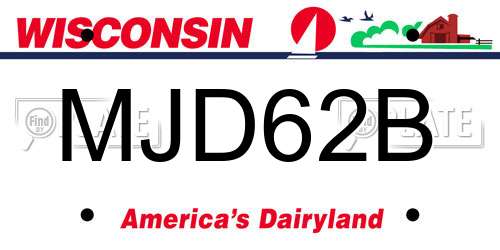 MJD62B Wisconsin License Plate