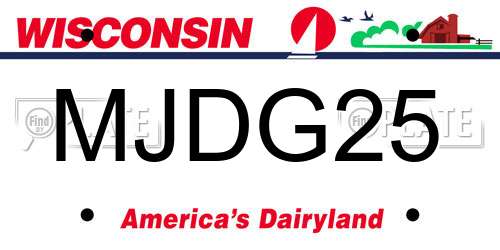 MJDG25 Wisconsin License Plate