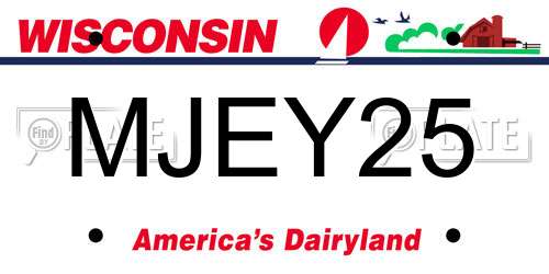 MJEY25 Wisconsin License Plate