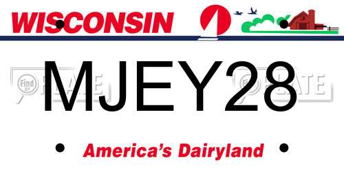 MJEY28 Wisconsin License Plate