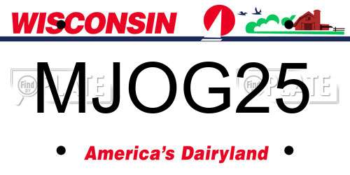 MJOG25 Wisconsin License Plate