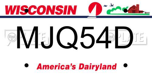 MJQ54D Wisconsin License Plate