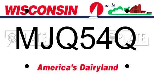 MJQ54Q Wisconsin License Plate