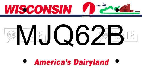 MJQ62B Wisconsin License Plate