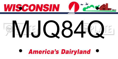 MJQ84Q Wisconsin License Plate