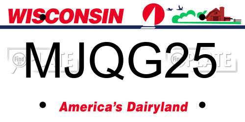 MJQG25 Wisconsin License Plate