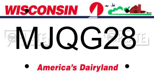 MJQG28 Wisconsin License Plate