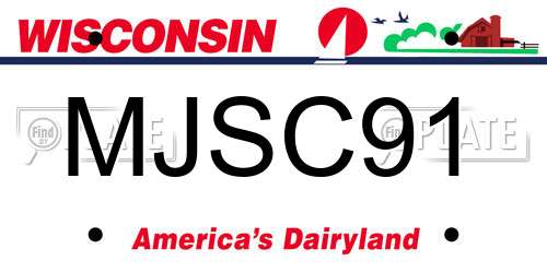 MJSC91 Wisconsin License Plate
