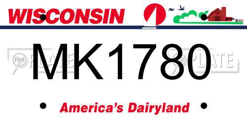 MK1780 Wisconsin License Plate