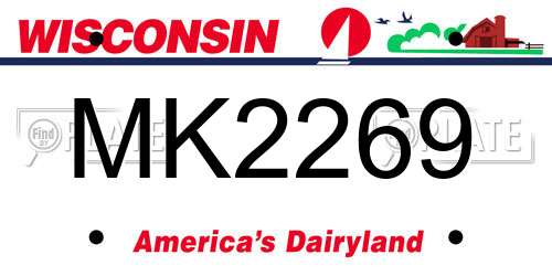 MK2269 Wisconsin License Plate