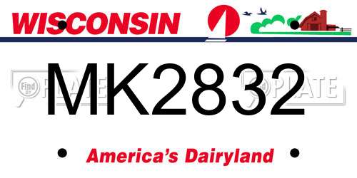 MK2832 Wisconsin License Plate