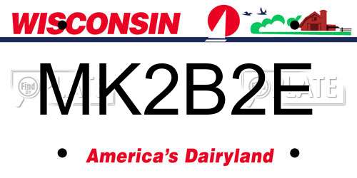 MK2B2E Wisconsin License Plate