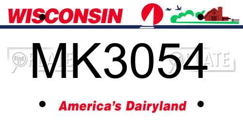 MK3054 Wisconsin License Plate