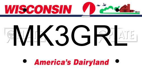 MK3GRL Wisconsin License Plate