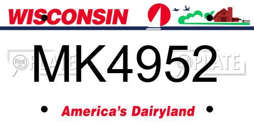 MK4952 Wisconsin License Plate