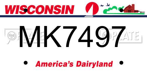 MK7497 Wisconsin License Plate