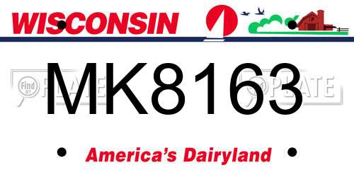 MK8163 Wisconsin License Plate
