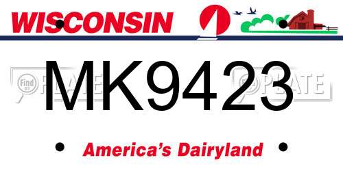 MK9423 Wisconsin License Plate