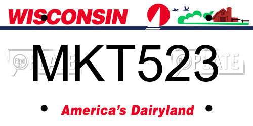 MKT523 Wisconsin License Plate