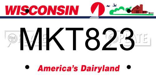MKT823 Wisconsin License Plate