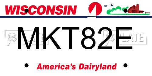 MKT82E Wisconsin License Plate
