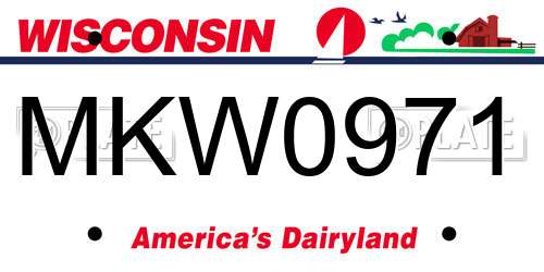 MKW0971 Wisconsin License Plate