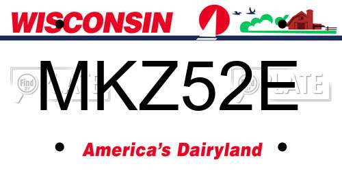 MKZ52E Wisconsin License Plate